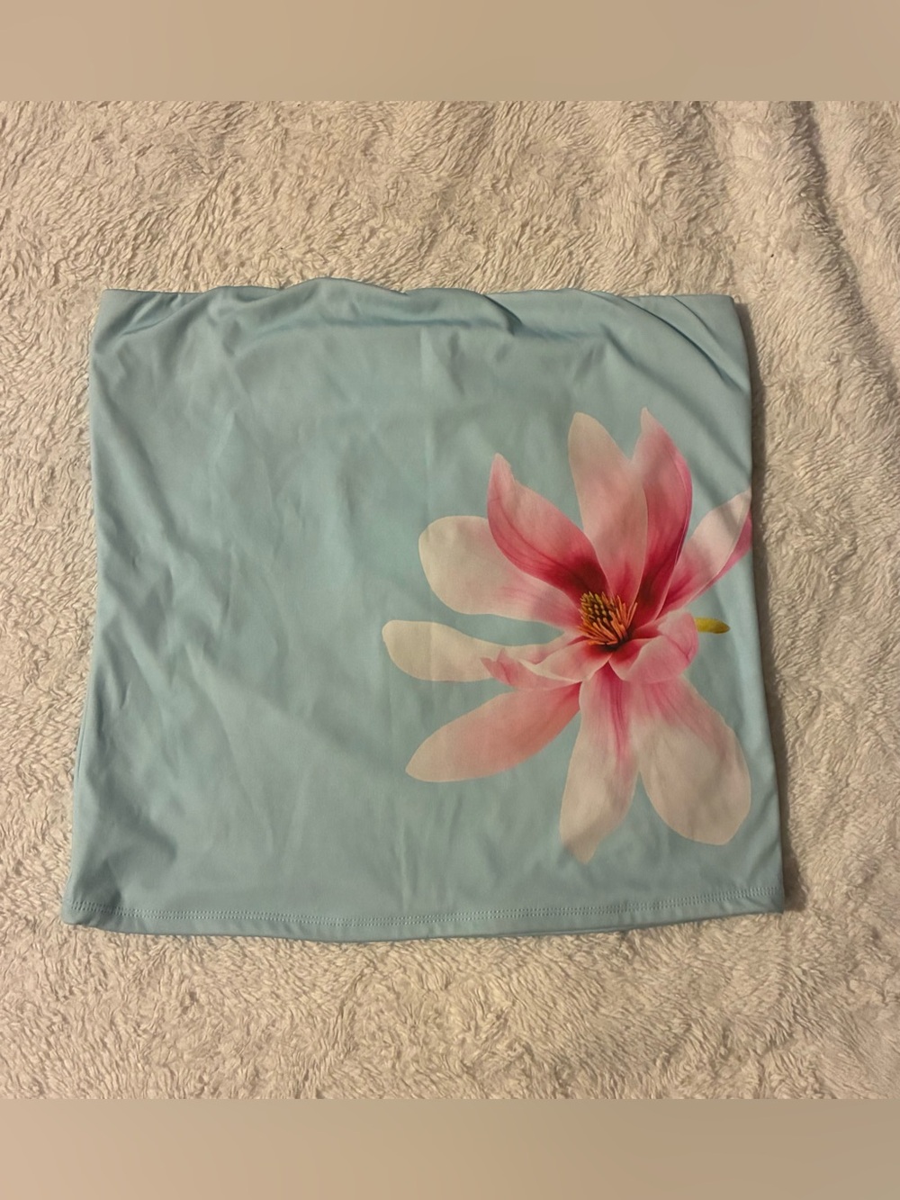 Light blue floral tube top